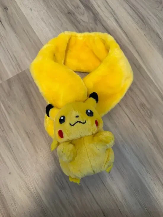 Pikachu Fat Pokemon Scarf Fuzzy Plush 6