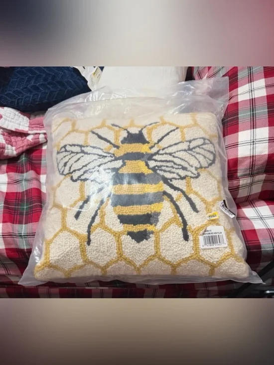 Target Yellow and Black Bee Honeycomb Accent Pillow