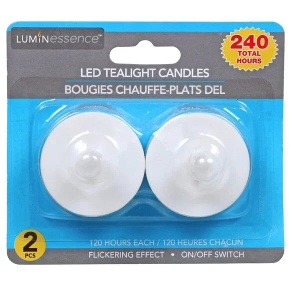 Luminessence Flameless Battery Operated LED Tealight Candles, 2ct