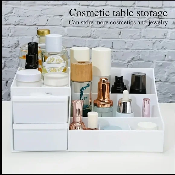 NIB White Makeup Organizer with Drawers and Compartments