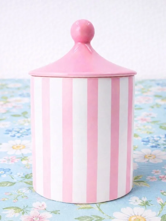 Target Bullseye Playground Pink & White Striped Ceramic Jar