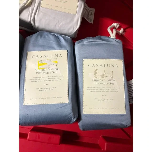 Set of 2 - Casaluna Supima Sateen King Pillowcases New