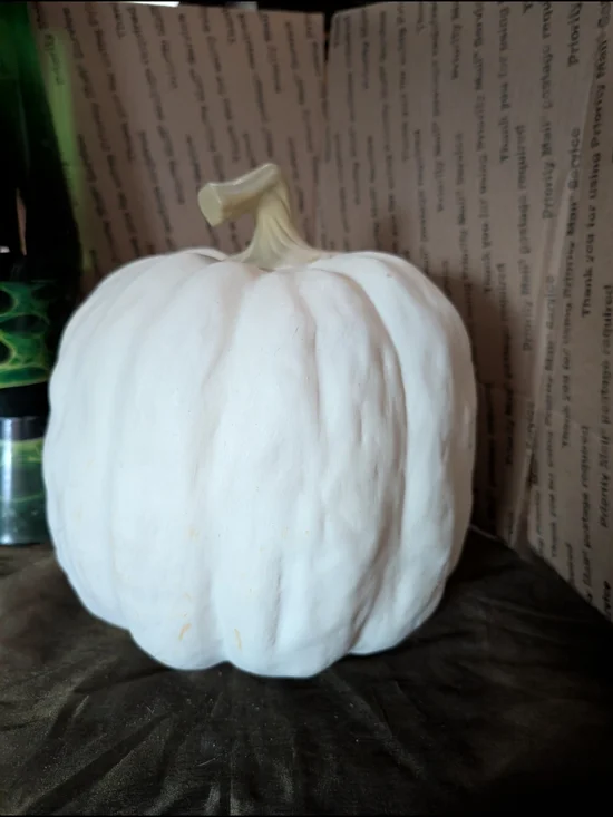Target White Ceramic Pumpkin with Natural Stem Accent