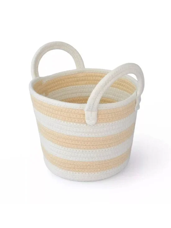 Target Woven Rope Basket Tan Cream 2 Handles Storage Home Decor Kids Nursery