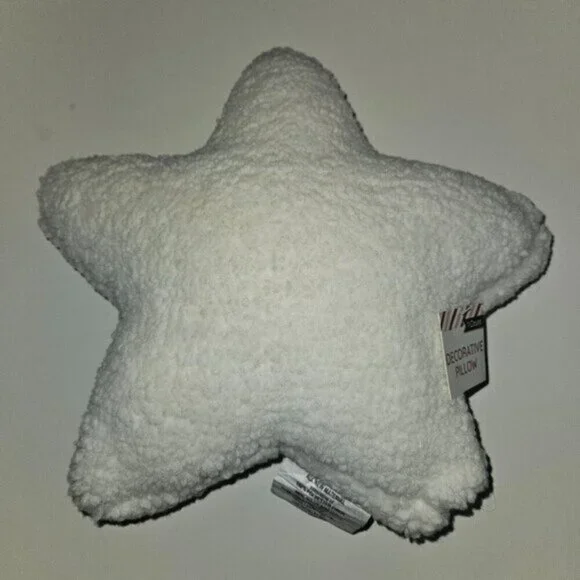 White Star Sherpa Decorative Pillow Plush Throw Decor 14