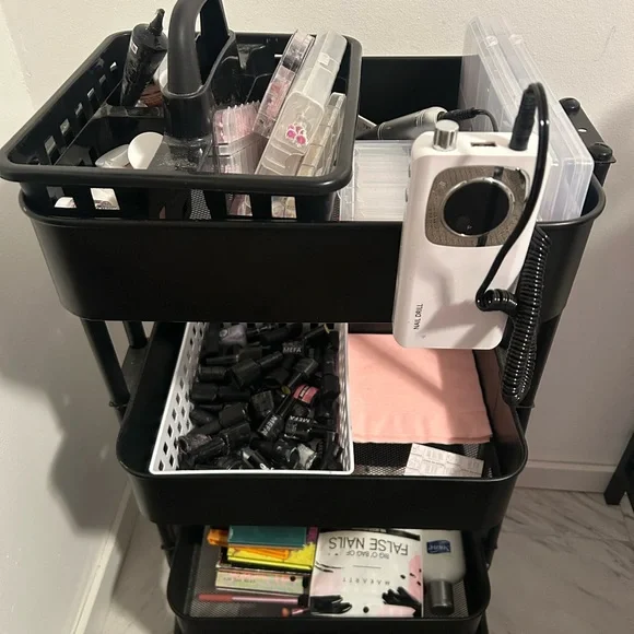 Black Rolling Storage Cart