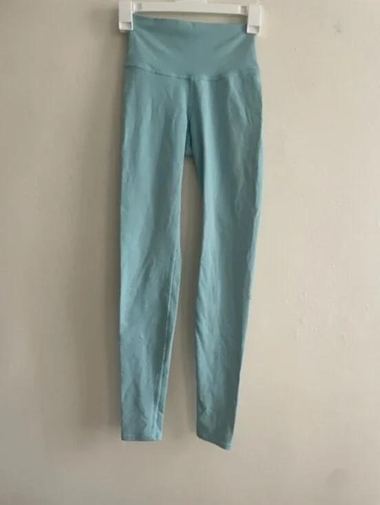 ALO High Rise Airbrush Leggings Aqua Blue XXS EUC