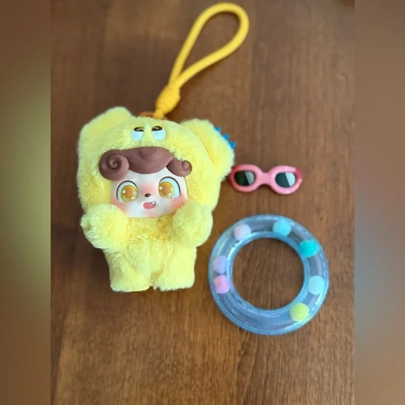Jotoys Q.Kid Emotional Hairy Monsters Series Plush Bag Clip / charm 