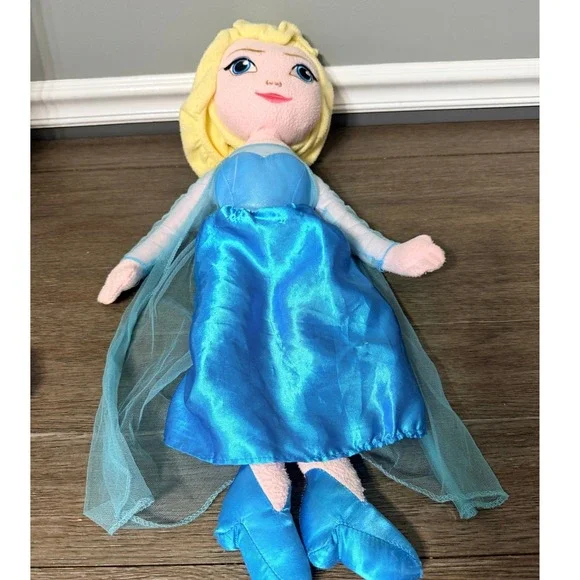 Disney Frozen Elsa Large Plush Doll  Stuffed Toy Snow Queen Blue Dress