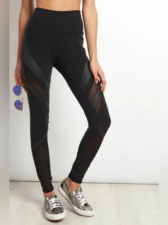 Alo Yoga Epic Mesh-Detail High-Waist Legging - Black
