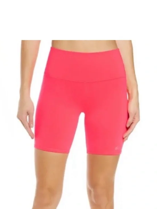 NWOT Alo Yoga Airbrush 7” NEON Biker Shorts High Waist Women’s size XS