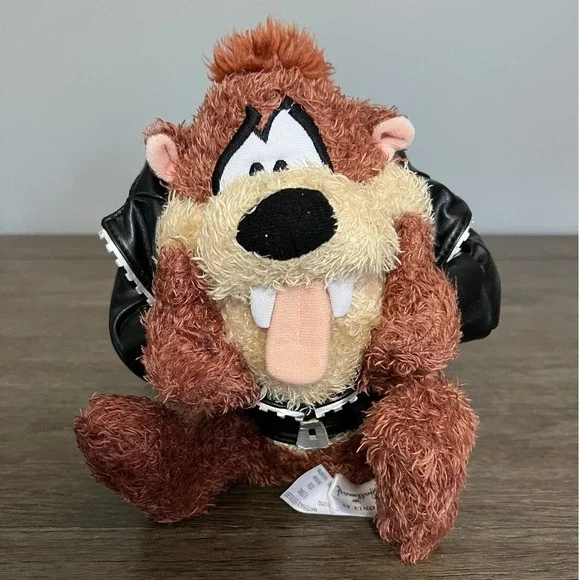 Hallmark Looney Tunes Tasmanian Devil Biker Taz Plush Faux Leather Jacket