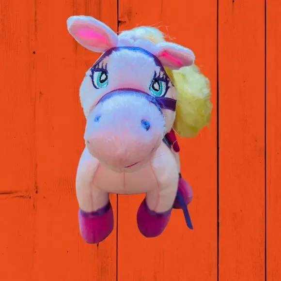 Vtg 2003 Blonde Pink Pony Horse Plush Miracles 4 Fun Barbiecore Diva Ratchet
