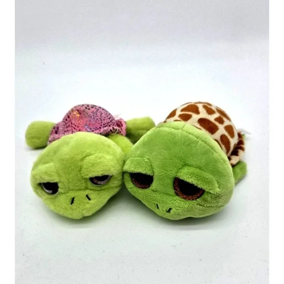 LOT Russ Splash Pin/ Ty Beanie Boos ZIPPY the Green Turtle (6 Inch) Plush