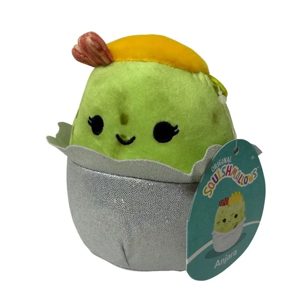Squishmallows Anjara the Burrito 5 Inch Green Silver Breakfast Food Plush NWT
