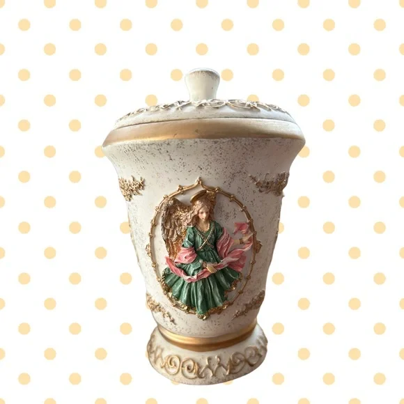 Rare 3D Cherubs 3 Angels Trinket decor Dish 5
