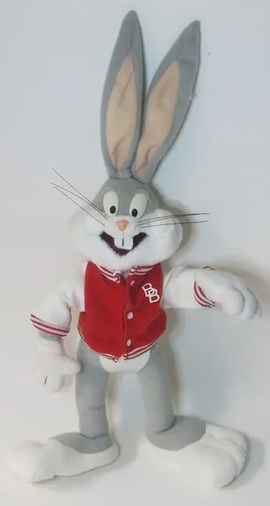 Vintage Bugs Bunny Plush Varsity Jacket Stuffed Animal Looney Tunes 1994 Tyco