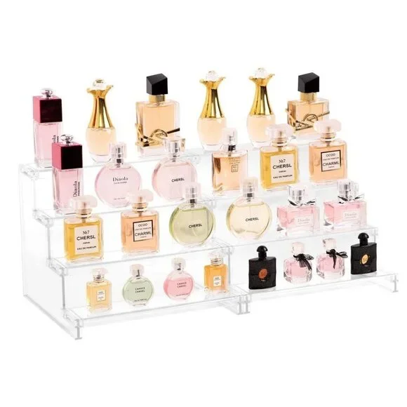 4 Tier Clear Display Risers Stand, Plastic Organizers for Figures - 9inch_2 pack