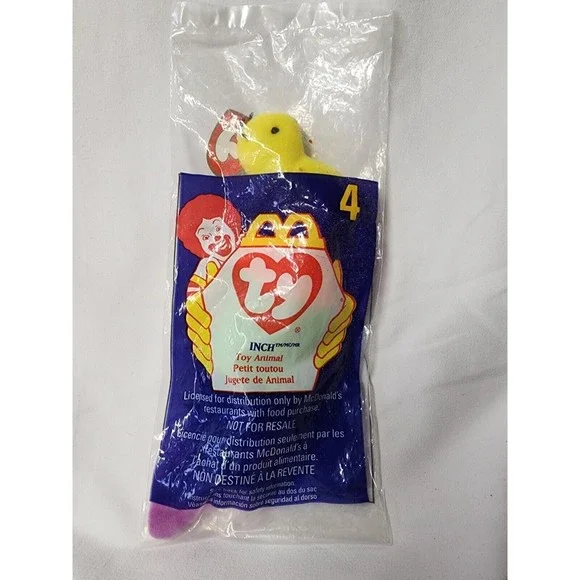 Ty Teenie Beanie Baby  McDonalds Happy Meal Inch the worm  #4‎  Tag with error