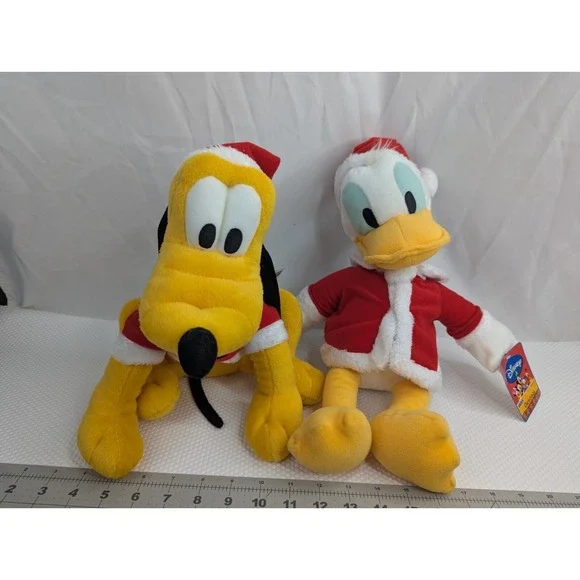 Disney Sega Christmas Plush Donald Duck Pluto Lot Series 1 Stuffed‎ Animal Toy