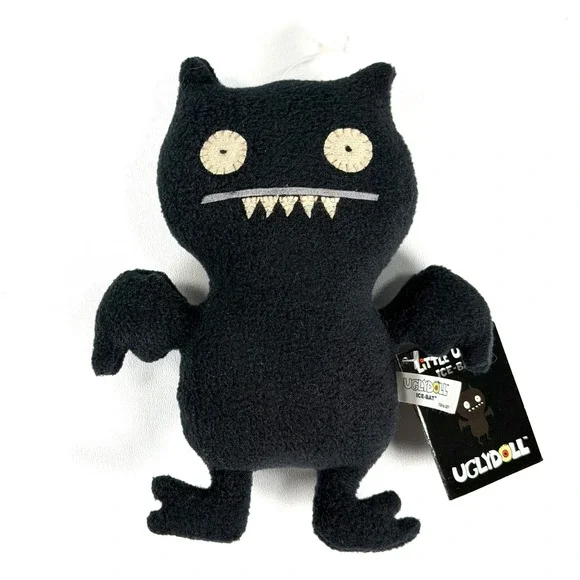 Uglydoll Little Uglys Ice-Bat Plush Toy Small Black Monster Goth