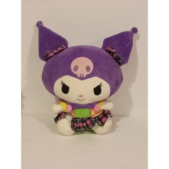 Sanrio Kuromi Plush Purple Jester Hat Plaid Skirt HelloKitty and FriendsJazwares
