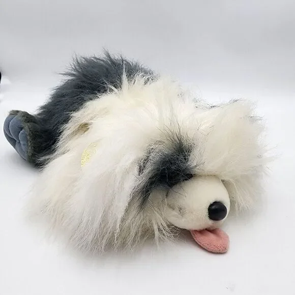 Vintage SHEEP DOG‎ Ganz Heritage Collection GOOGLES White Gray Plush 16