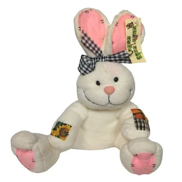 Play Time Toys Bunny Rabbit Gingham Bow Stuffed Animal