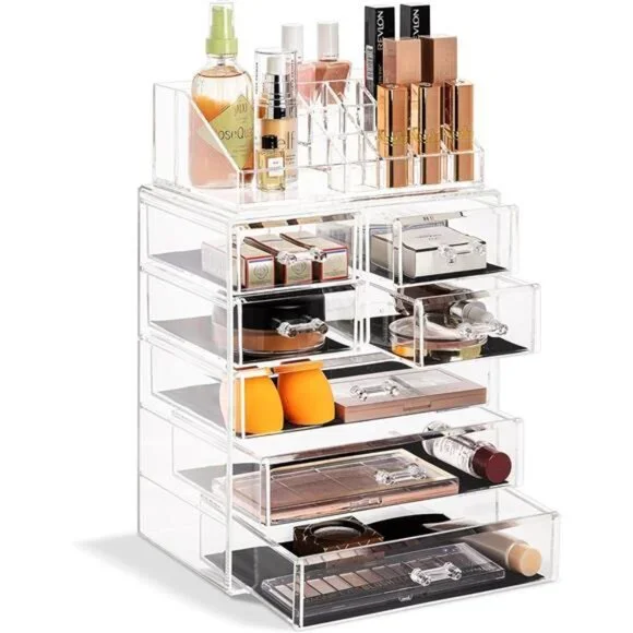Clear Cosmetic Makeup Organizer - Make Up & Jewelry Storage, Case & Display