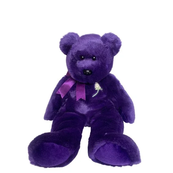 Vintage Ty Beanie Buddies‎ Princess Diana Memorial Bear Purple Plush 1998