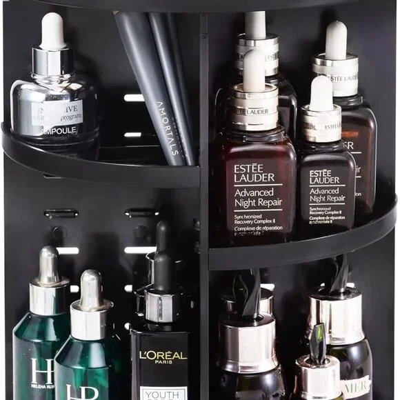 360 Rotating Makeup Organizer,DIY Adjustable Spinning Holder