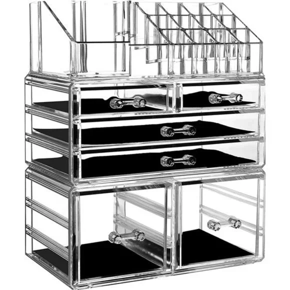 Makeup Organizer Clear Stackable Storage Box With 6 Drawers For Vanity