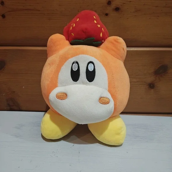 Kirby Waddle Dee Strawberry‎ Plush WINDOW HANG [Missing Suction Cup] E3