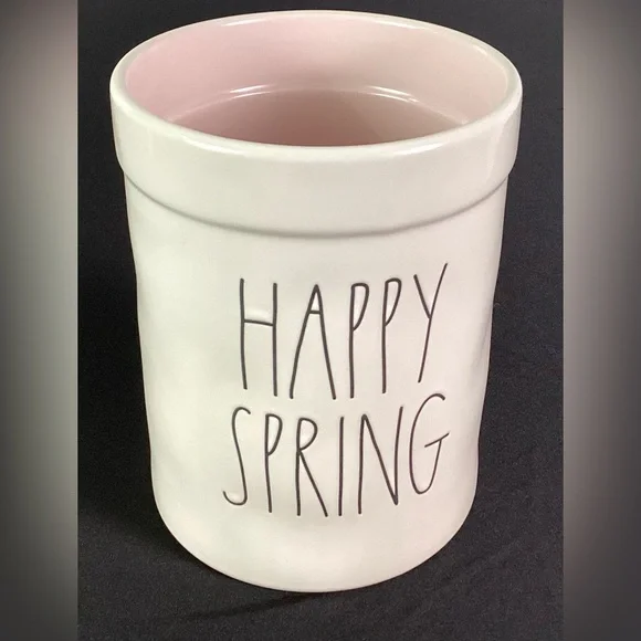 Rae Dunn-“HAPPY SPRUNG” large storage jar