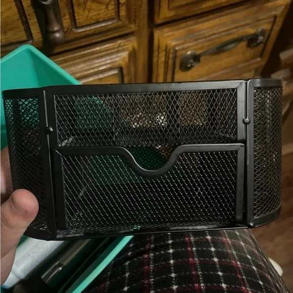 Black desk organizer