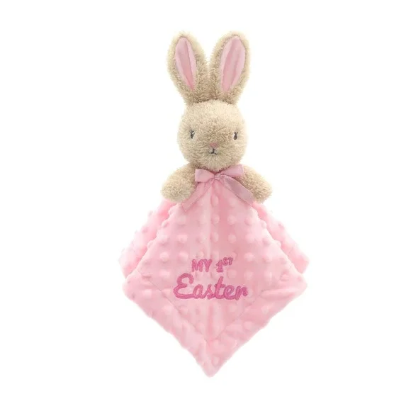 My First‎ Easter Bunny Lovey Baby Security Blanket Pink Plush Bunny Walmart