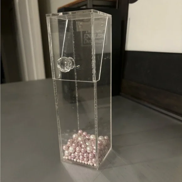 ACRYLIC FLIP TOP BOX MAKE UP BRUSH HOLDER