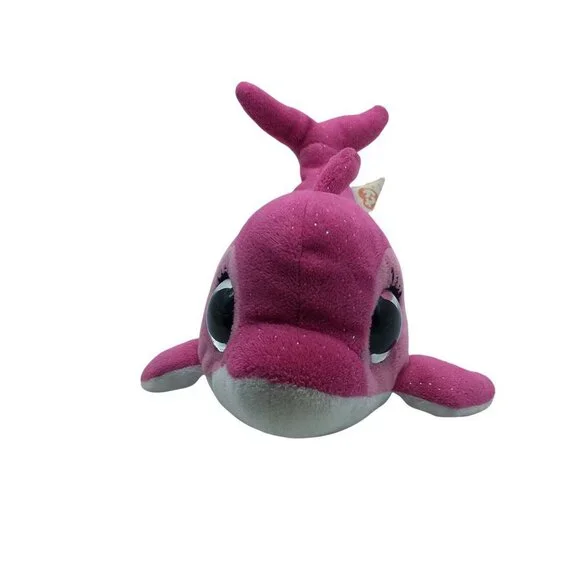 ty whale plush SURF Beanie Boos pink big sparkly eyes 3.5