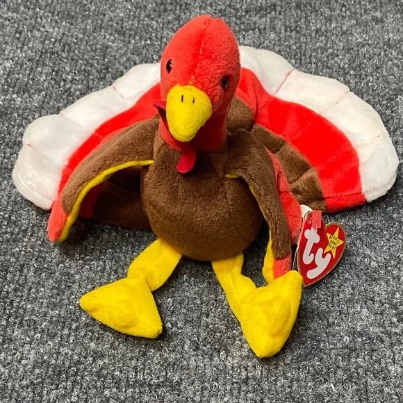 TY Beanie Baby Gobbles the Turkey‎ Toy Thanksgiving 1996 Retired - Tag Errors