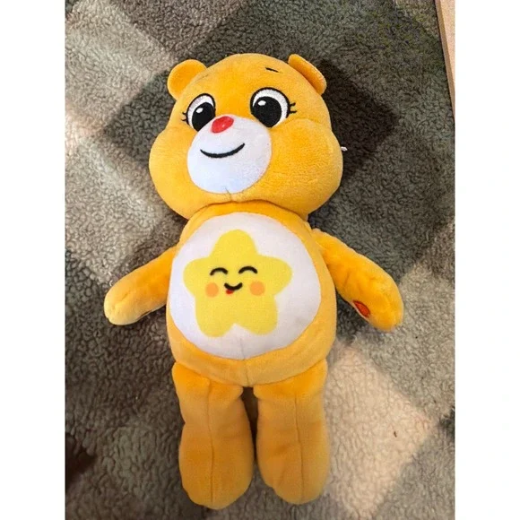 Care‎ Bears Laugh-a-Lot Bear Plush Orange Smiling Star Belly Badge 11 Inch Toy