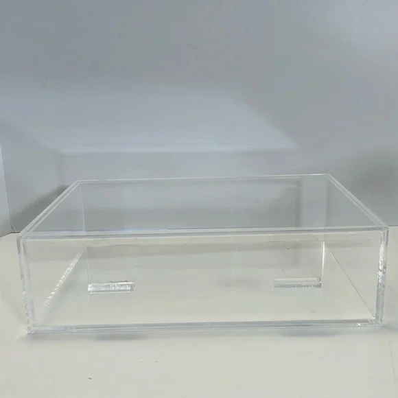 Makeup organizer single Lucite drawer 12 1/2” L 8 1/2” W, 3 1/2”