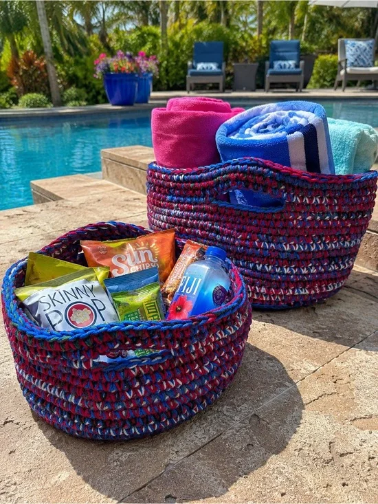 Acrylic Basket Set of 2 | Multi-Purpose Storage | Home Organization