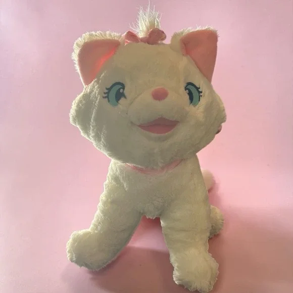 Disney Marie Aristocats Plush White Cat Pink‎ Bow 12