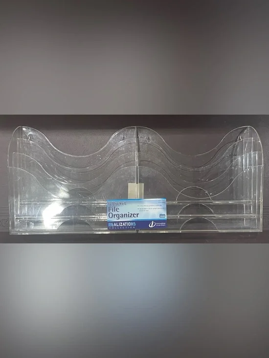 Clear 6-Section Wall-Mounted or on desk File Organizer Acrylic