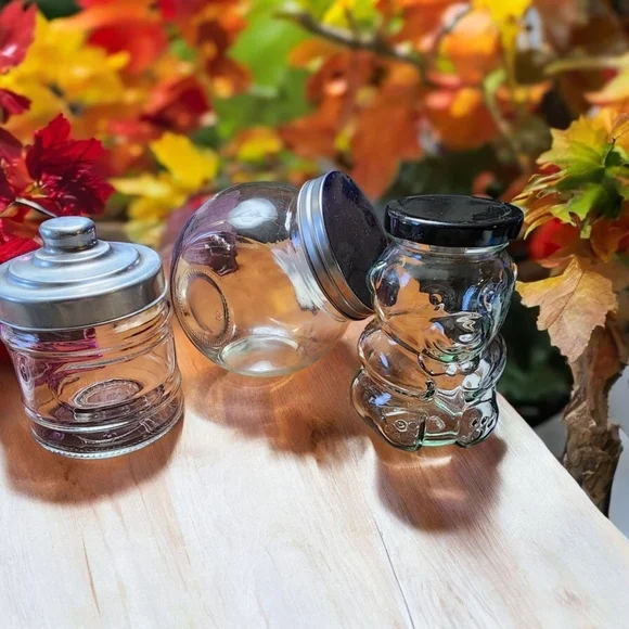 💖Set of 3 Glass Jars with Lids