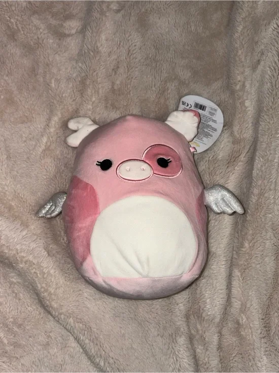 Squishmallows Pink and White Pig with Silver Wings - Peety