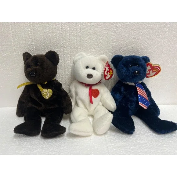 LOT 3 TY‎ Beanie Baby  Teddy Bears Retired Plush Toy