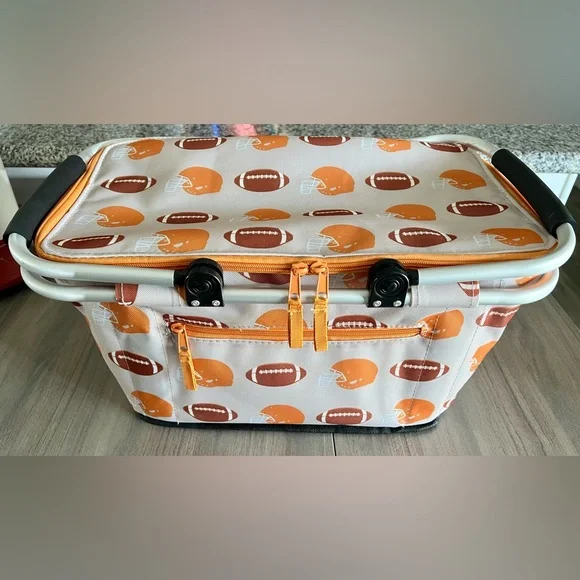 NWT Football Print Cooler Basket