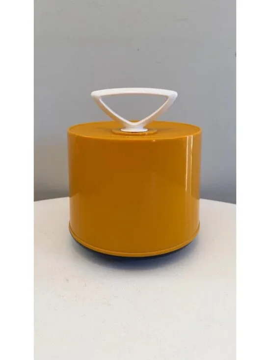 Vintage Disk-Go-Case 45 RPM Vinyl Record Storage Organizer Yellow Plastic Retro
