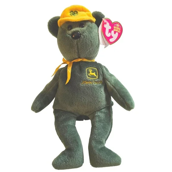 Ty Beanie‎ Babies Johnny John Deere 4-H Bear Green Yellow Plush 2006 47044 NWT